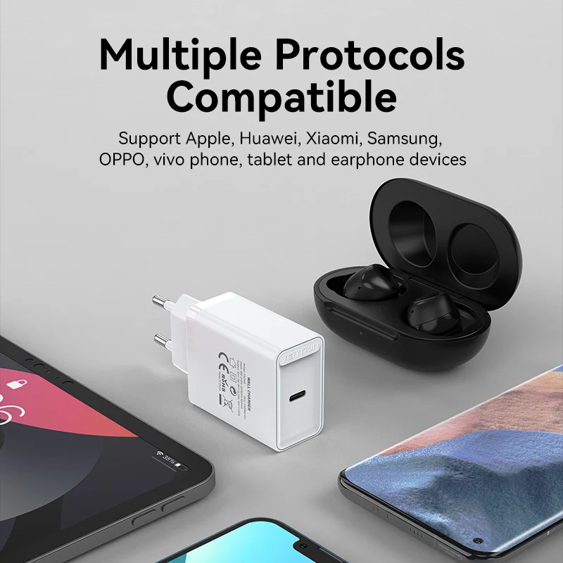 Vention PD 20W USB Charger Quick Charge 4.0 3.0 USB Type C Fast Charger for iPhone 13 12 Xs Xiaomi Phone QC4.0 QC3.0 PD Charger