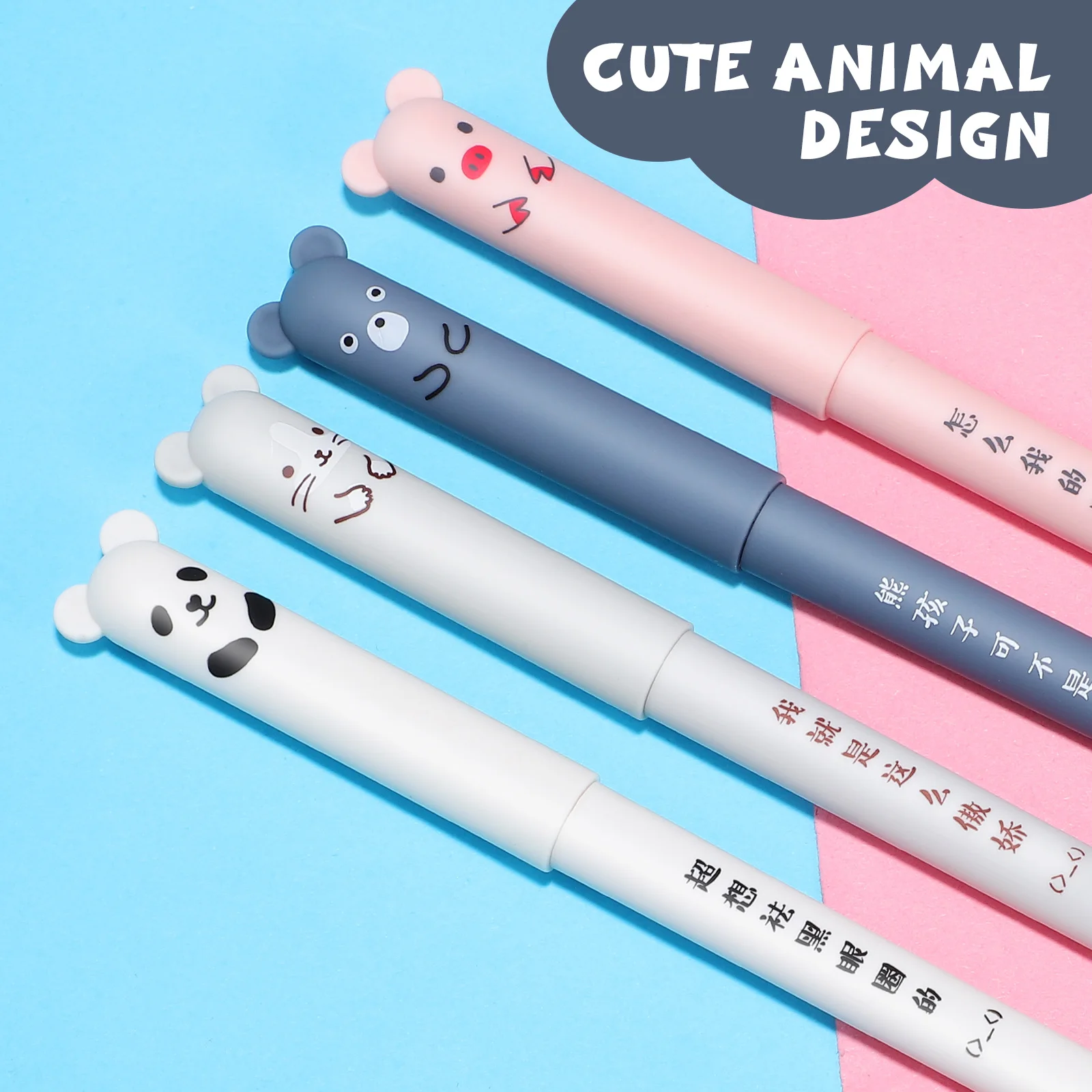 

1 set Pen Set 24 Refills Red Blue Black Cartoon Animal Design Portable Study Office Ballpoint Pens With Pen Refills Stationery