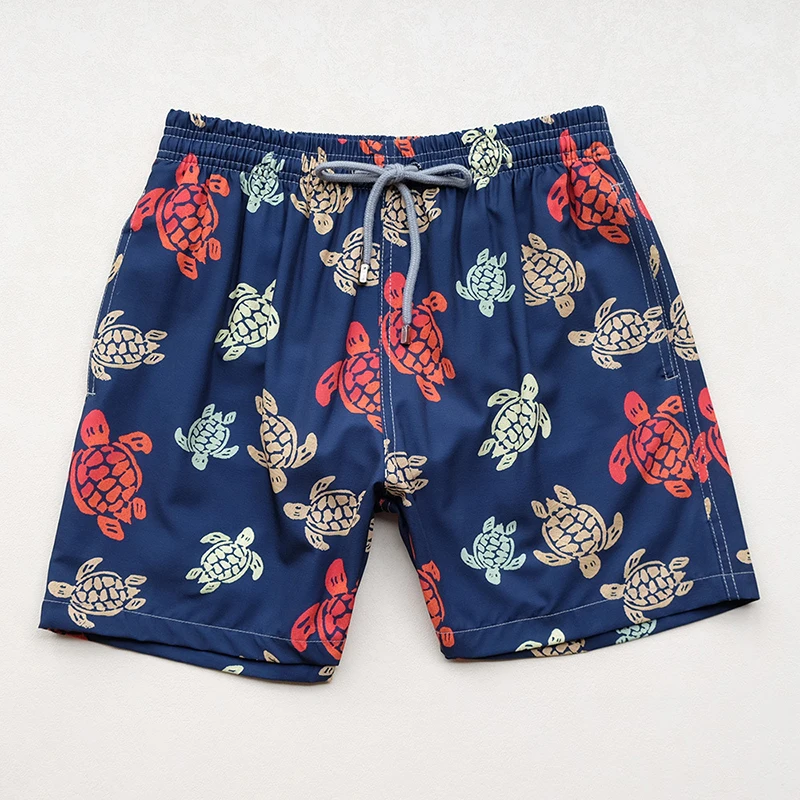 Uomo-pantalones de baño de tortuga con cuatro lados elásticos, impermeables, de secado rápido, para playa, deportes, vacaciones, ocio, surf, 2024