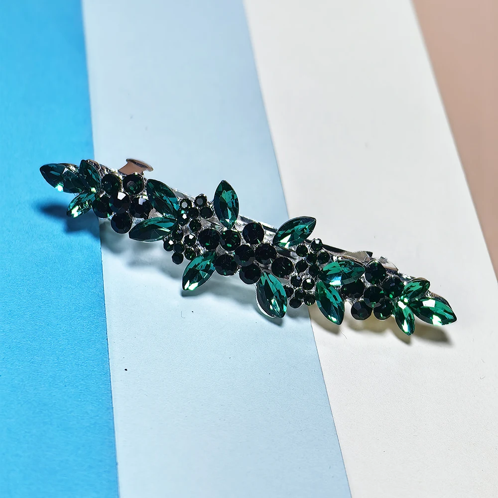 Sparkling Wedding Emerald Green Hair Clip for Bride