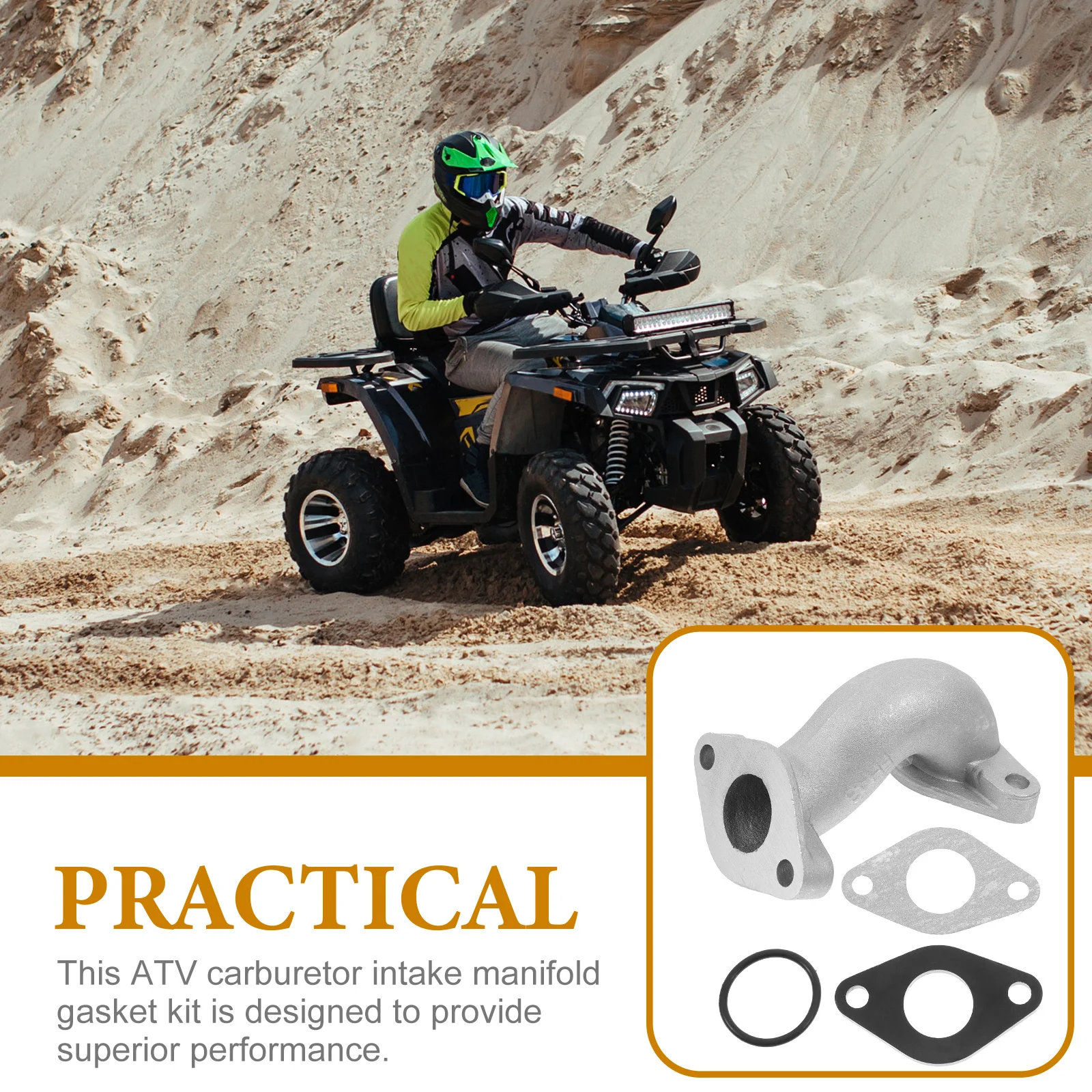 

1 Set Motorcycle Repair Part Kart Intake Manifold Durable Aluminum Racing Performance Go Kart Off-Road Atv Compatible Carburetor