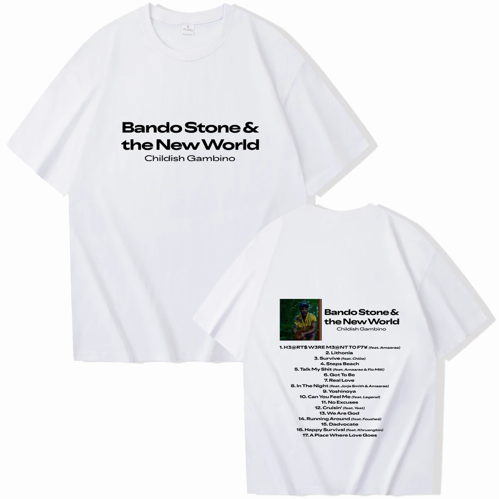 Childish Gambino Bando Stone and The New World 2024 Music Fans Gift Summer Women and Man Oversized O-neck T-shirt Casual T-shirt