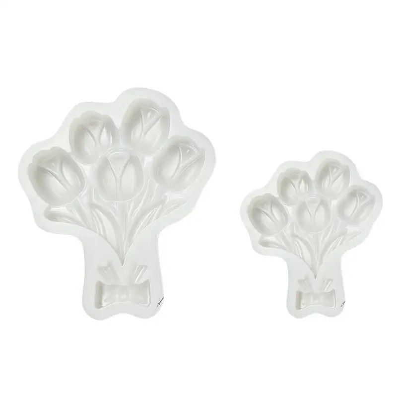 Flower Tulip Silicone Sugarcraft Mold Resin Tool for Chocolate Cupcake Baking Fondant Cake Decorating and Craft Supply Kit