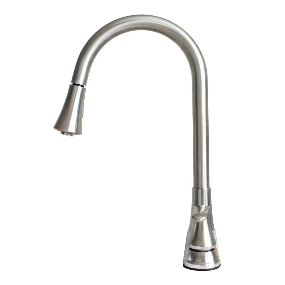 -8201ZNL-BN Hybrid Metal Deck Kitchen Sink Faucet 28mm Spout with Pull down Spray Brushed Nickel