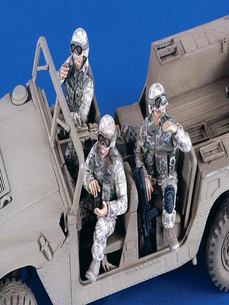 1/35 Resin Figure Model Kit modern US Crew in Iraq War (3 Figures)  toy Resin Model Miniature resin figure Unassembly Unpainted