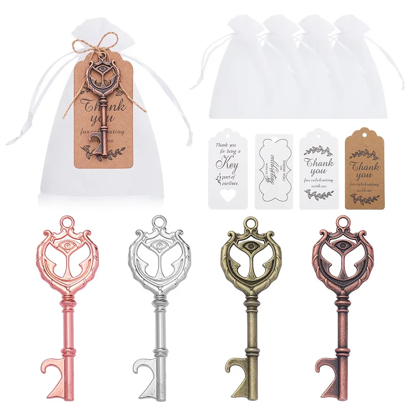 50pcs Angel Eye Key Bottle Opener Creative Hotel Decoration Beer Small Pendant Keychain Wedding Birthday Party Gifts Supplies