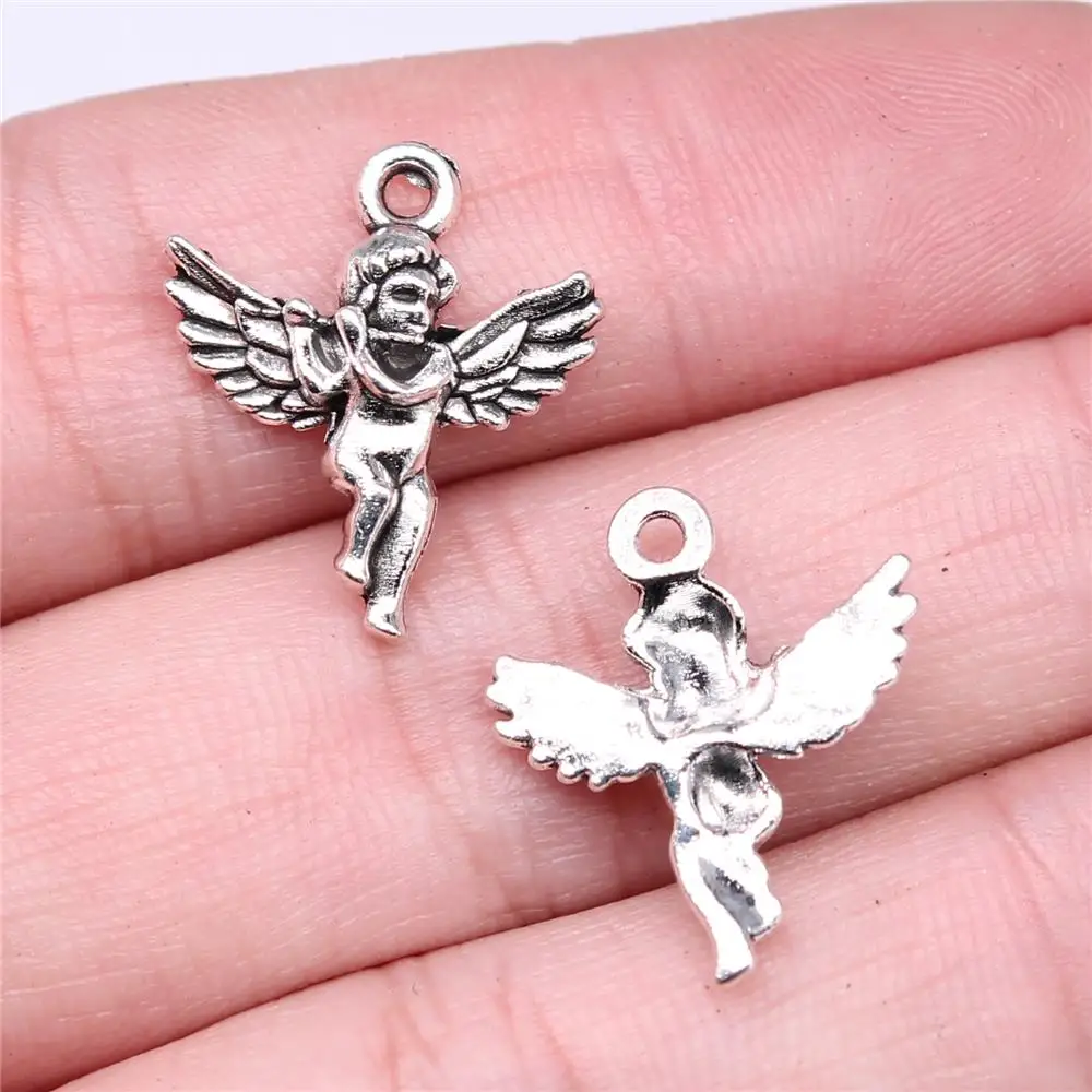 200pcs 20x17mm Angel Charm For Jewelry Making Antique Silver Color Antique Bronze Color Jewelry Findings