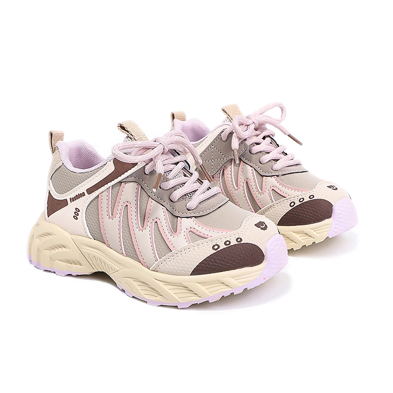 Novo couro crianças sapatos esportivos casuais anti-escorregadio menino menina tênis de corrida leve adolescente criança tênis sapatos casuais