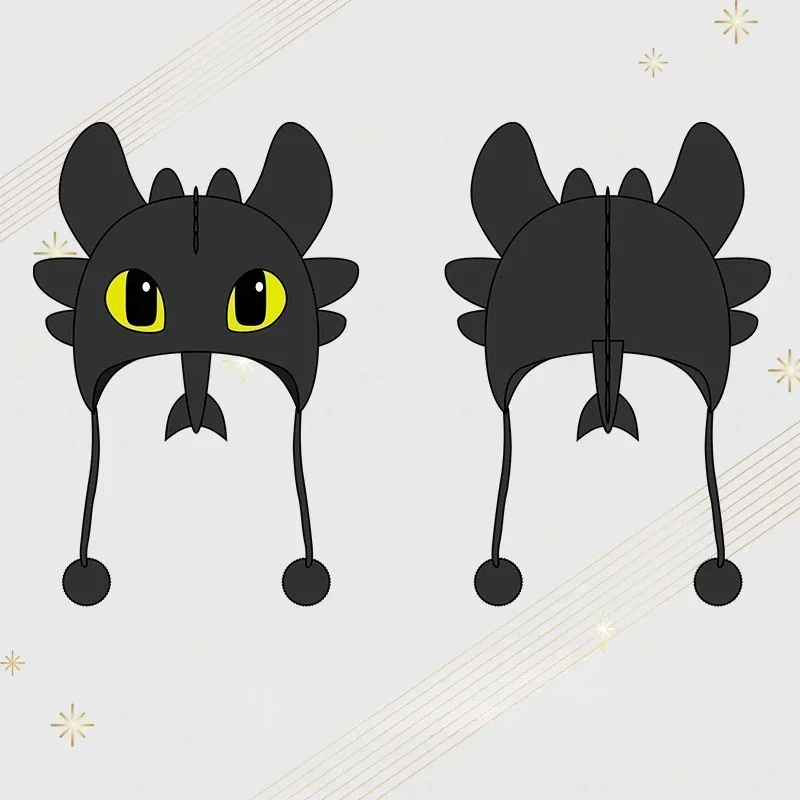 

Cute How To Anime Train Your Dragon Toothless Cosplay Dragon Hat Night Fury Cotton Earflap Cap Adult Headgear Kids Toy Gift