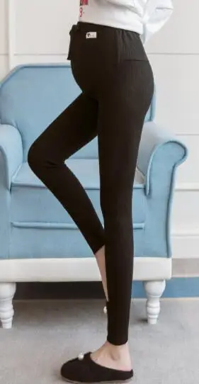 Calças de maternidade macio fino ajustável cintura grávida leggings suporte calças de barriga calças de gravidez roupas