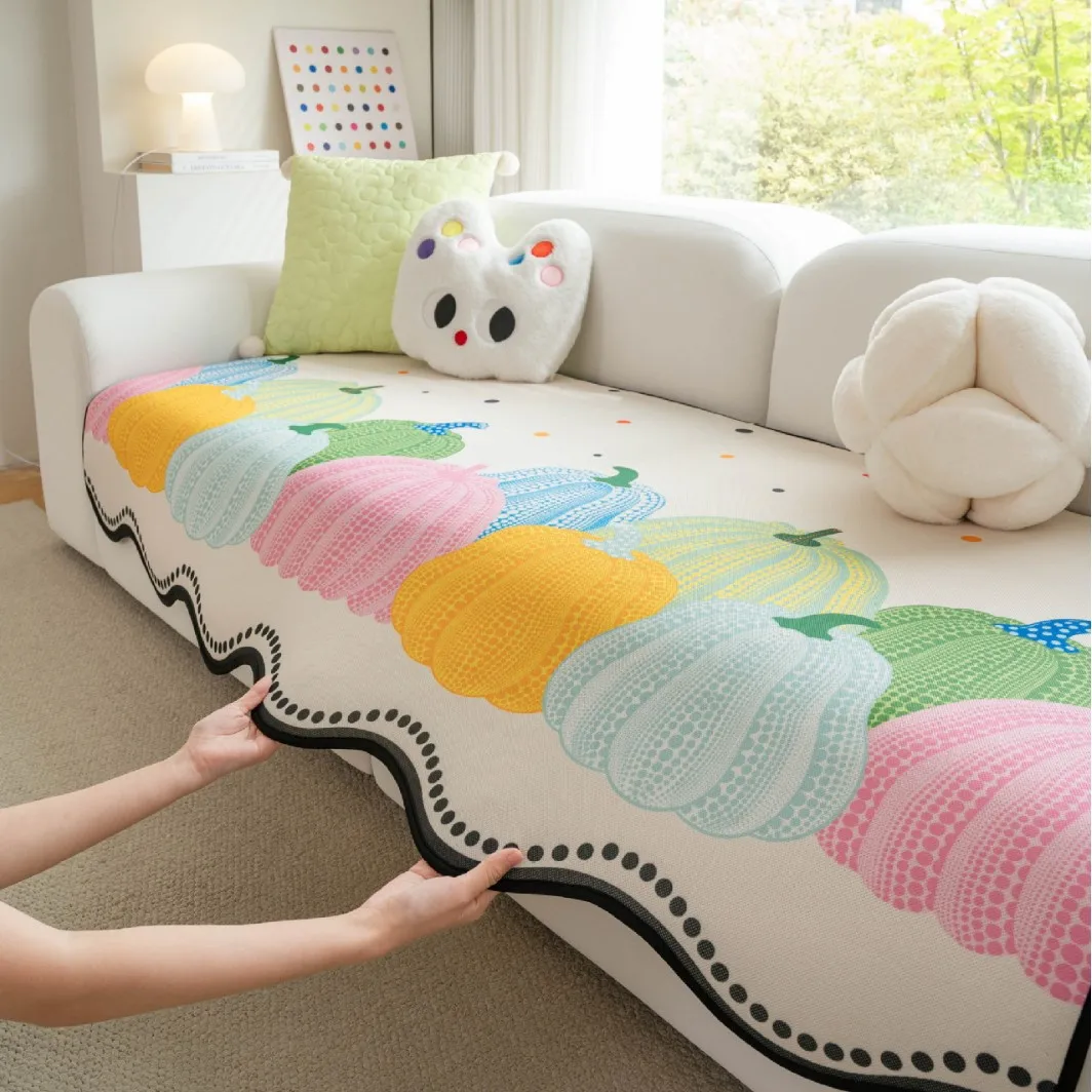 Summer Cool Feel Sofa Cover Ice Silk Cooling Mat Sofa Cushion Cover Universal Sofa Cover Non-slip Slipcover Seat Pad Protector