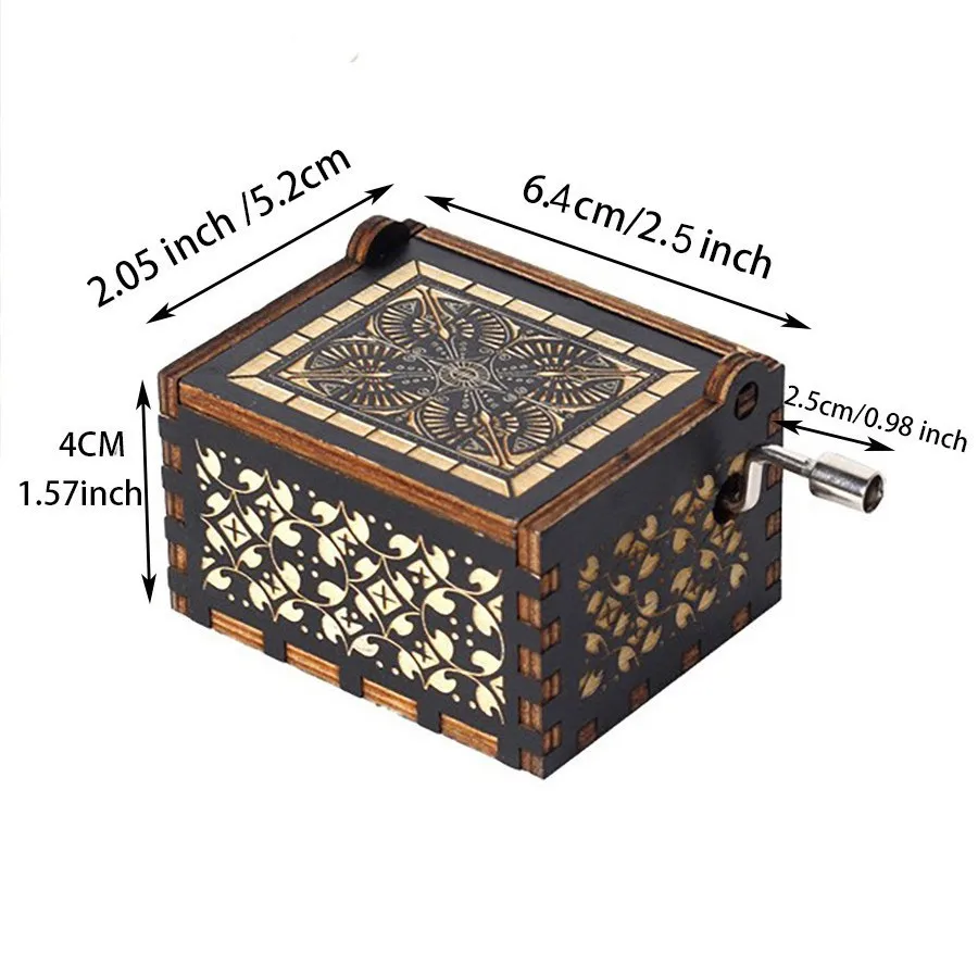 Wooden Hand-cranked Music Box Gift for Mom Music Box Mother's Day Gift Sunbeam Design for Daughter Present m