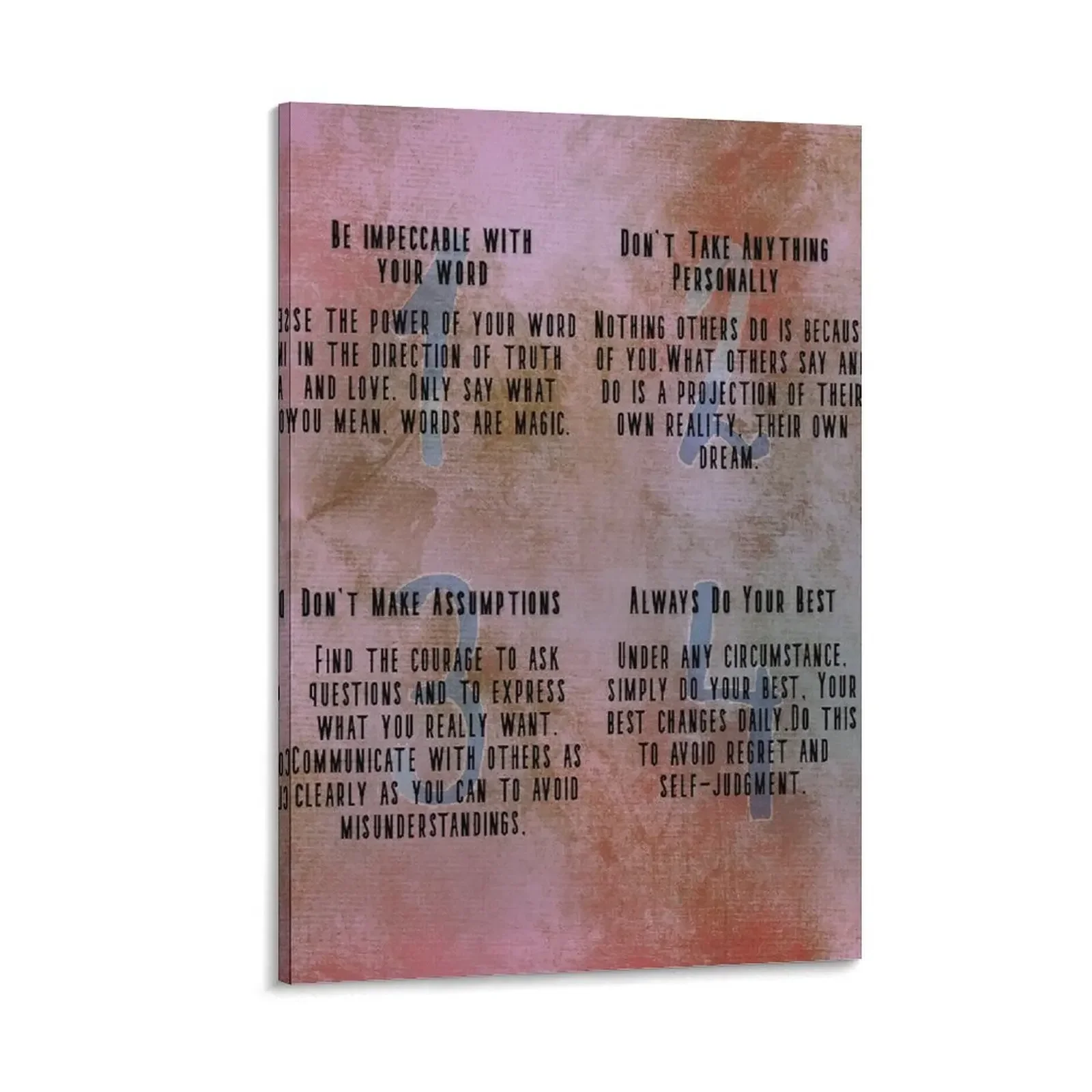

The Four Agreements of Life Canvas Painting wall decor pictures for wall art mural Decoration for home