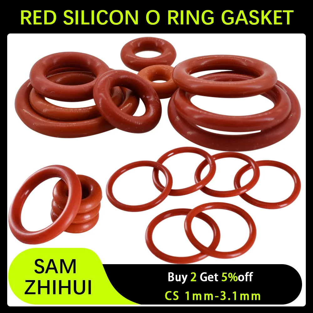 Silicone Oring Gasket Red VMQ High Temperature Food Grade Rubber Washers Sealing Oil Resistance O Ring Washers O-ring Spacers