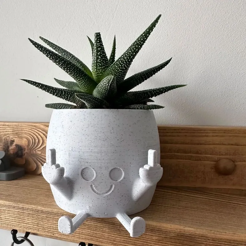 Fun and Creative Middle Finger-Shaped Ceramic Planter Hand-Shaped Potted Plant for Hom Garden Deco Prank Gift and Decorativ Item