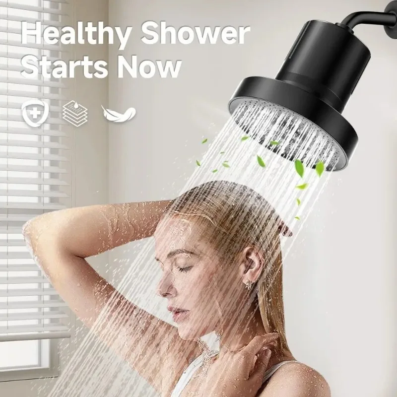 High Pressure Shower Head with 15 Level Filter Removes Chlorine and Heavy Metals for Clean Water Set for Home Bathroom Use
