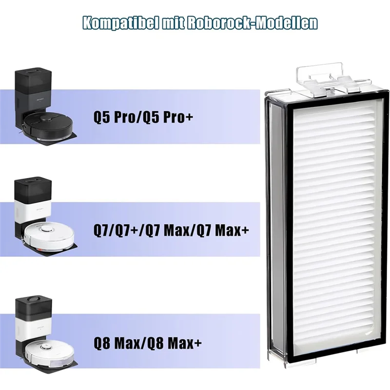 فلتر AC39-HEPA لـ Roborock Q5 Pro/Q5 Pro+/Q7/ Q7+/Q7 Max/Q7 Max+/Q8 Max/ Q8 Max + قطع غيار المكنسة الكهربائية الروبوتية