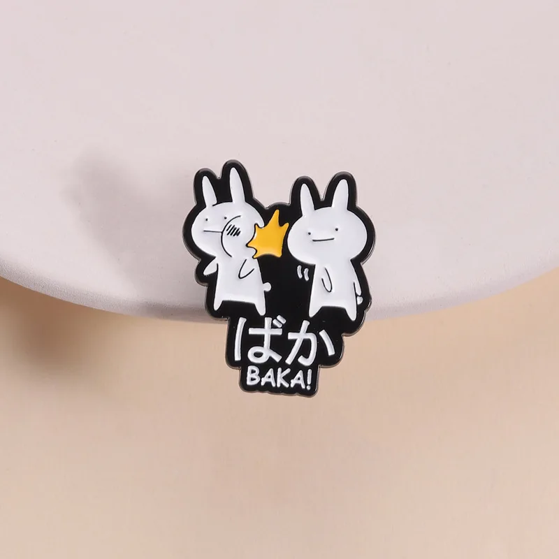 Animal Brooches Cartoon Rabbit Metal Badges Small Gifts Wholesale Lapel Pins for Backpacks Brooch Backpack Accessories Cap Pin