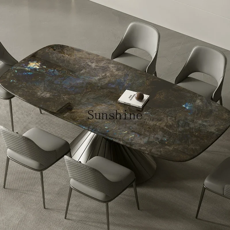 High-end light luxury marble rectangular dining table