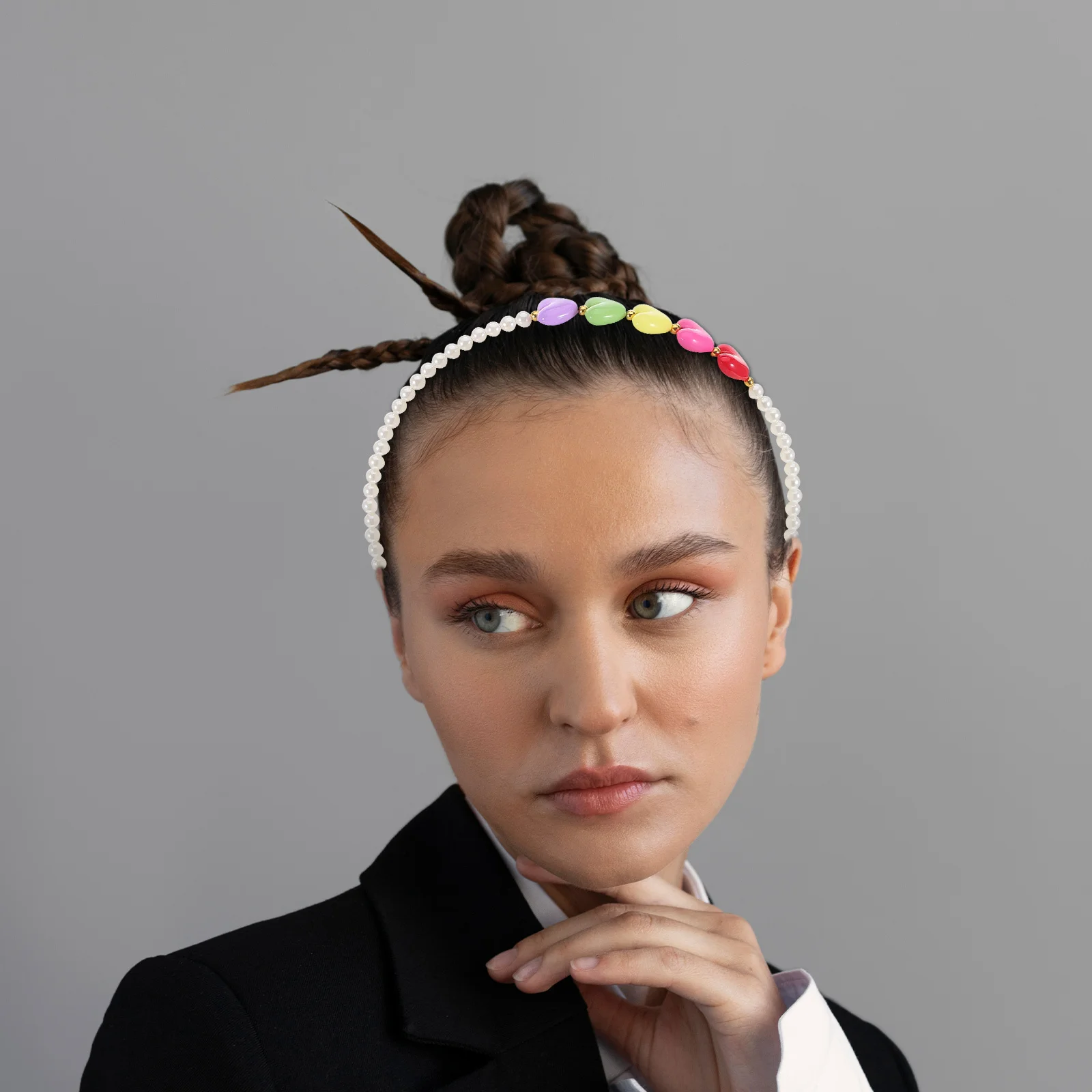 

2 шт. повязки на голову в форме сердца, красочные обручи для волос с бисером для дня Святого Валентина, вечеринки, свадьбы, дня рождения, фестиваля, женские и детские волосы