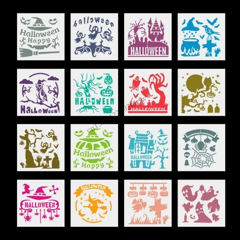 R9CB 16pcs Halloween Graffiti Tool