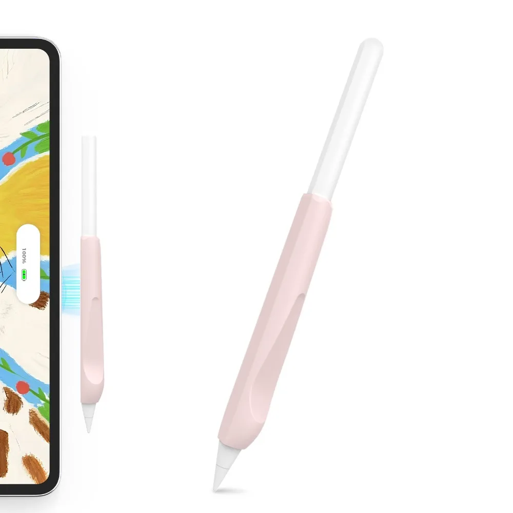غطاء حماية من السيليكون بقبضة قلم مريح ناعم يعمل باللمس متعدد الوظائف ومرن لقلم Apple Pencil Pro/2 Generation