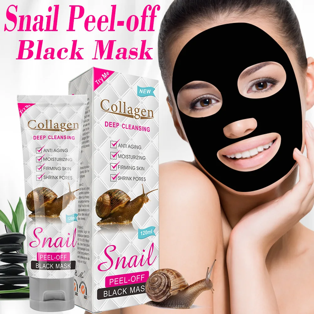 

120g Snail Peel-off Black Mask Cleansing Blackhead Removal Shrinking Pores Peel Mask Facial Mask Deep Cleansing