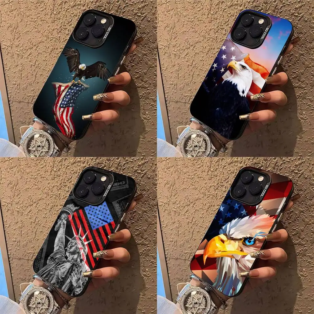 

America USA Flag Phone Case Phone Case For iPhone 14 16 15 11 12 13 Pro Max Mini Plus Shockproof Cover