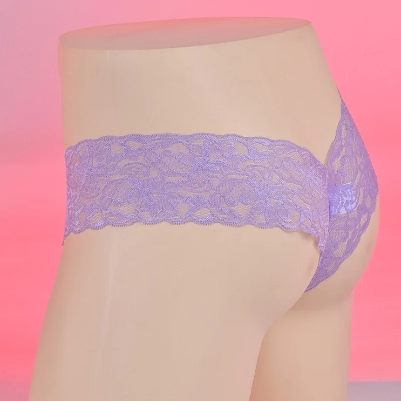 الدانتيل الجاكار سيسي الحقيبة سراويل مثلي الجنس الذكور شير الملابس الداخلية الرجال مثير رصاصة فصل Underpant مفتوحة إغلاق القضيب كم ملخصات