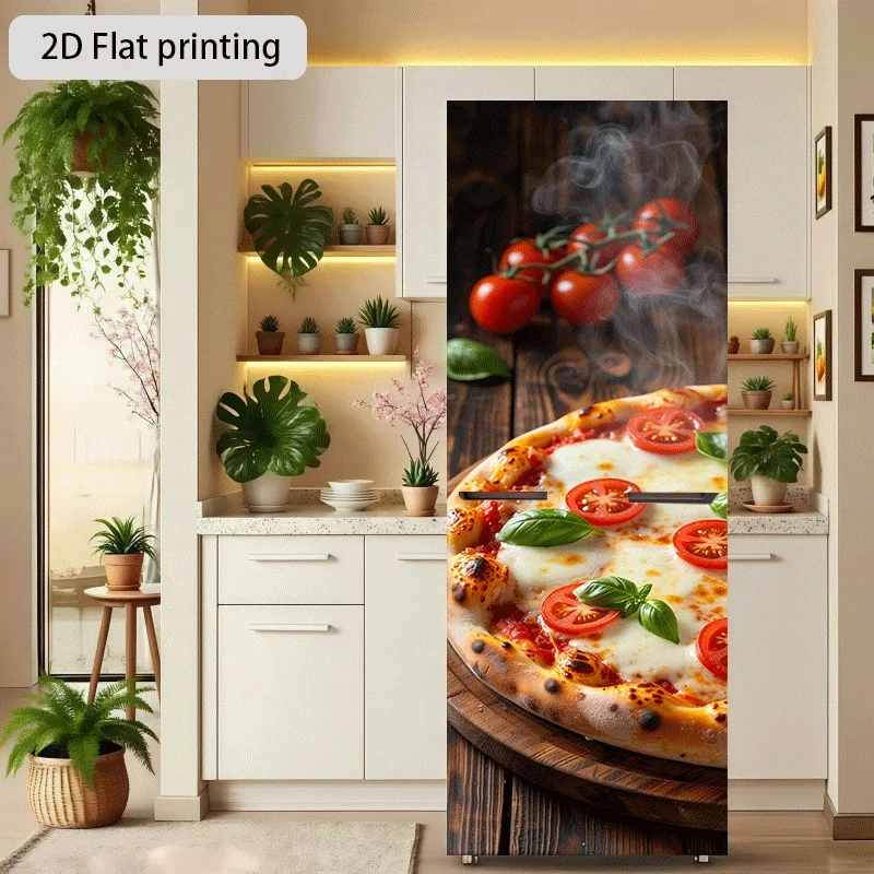 [23,62 x 70,87 pulgadas] Adhesivo decorativo para pared con temática de pizza de tomate asado, autoadhesivo, adecuado para gabinetes y armarios