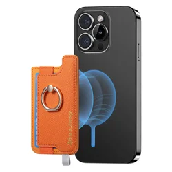 Universal Phone Bag Leather Wallet Case For iPhone 15 16 Pro Max 14 13 12 Wallet Card Solt For MagSafe Magnet Ring Holder Cover