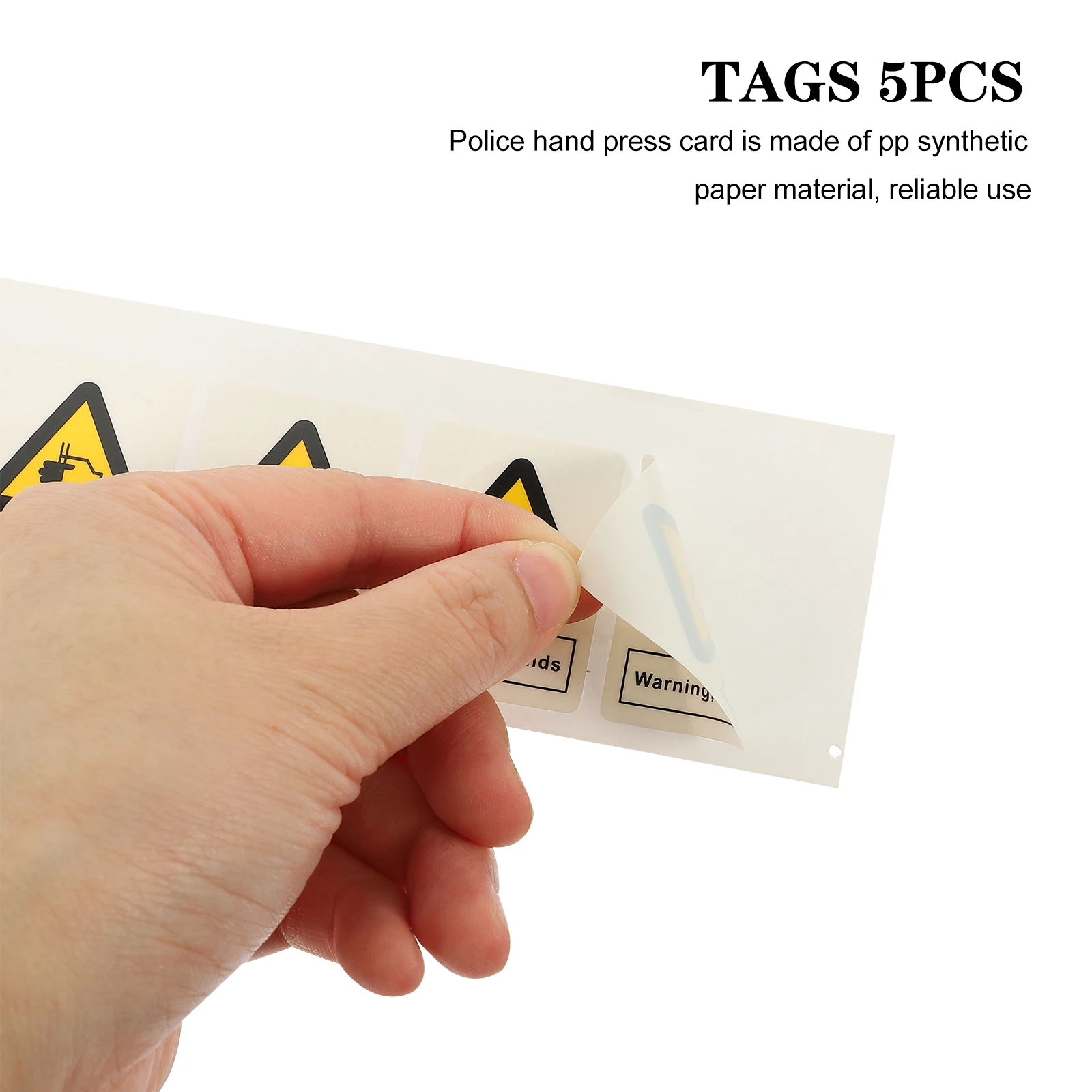 5 Pcs Warning Label Hand Safety Decals Danger Sticker Signs Logo Stickers PP Synthetic Paper for Workplace Self-adhesive