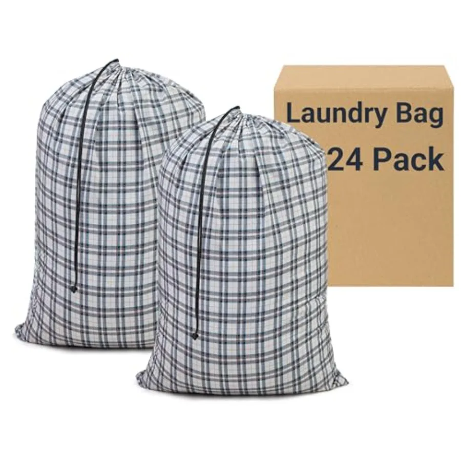 

Extra Large Checkered Travel Laundry Bag Heavy Duty Washable Dirty Clothes Organizer for College Dorm Hotel Camping Home Storag