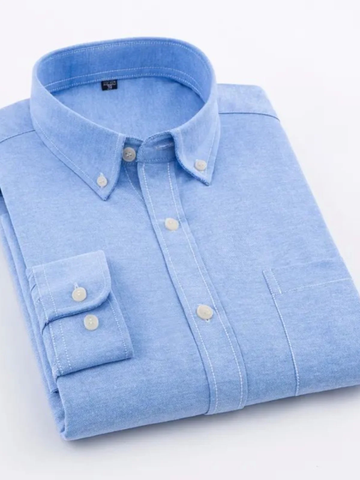 

Busin Slim Fit Long Sve irt Men's Faion Casual Ele Sle Pure Color Collar Design Autumn Season Suitable