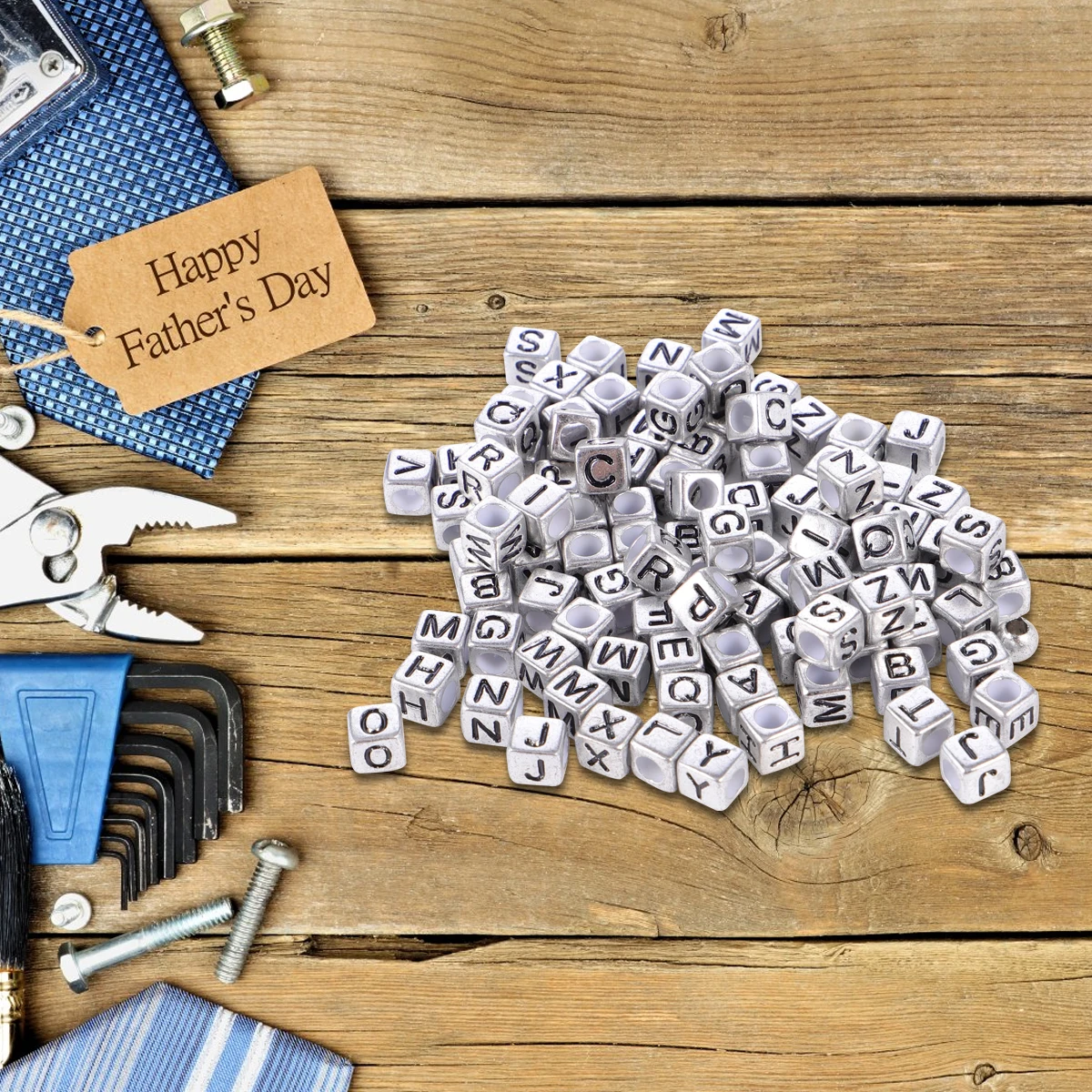 

300 Pcs Jewelry Making Square Bead Beads Jewelry Making Bracelet Handmade Accessories Alphabet Kit DIY Craft Resin Waterproof