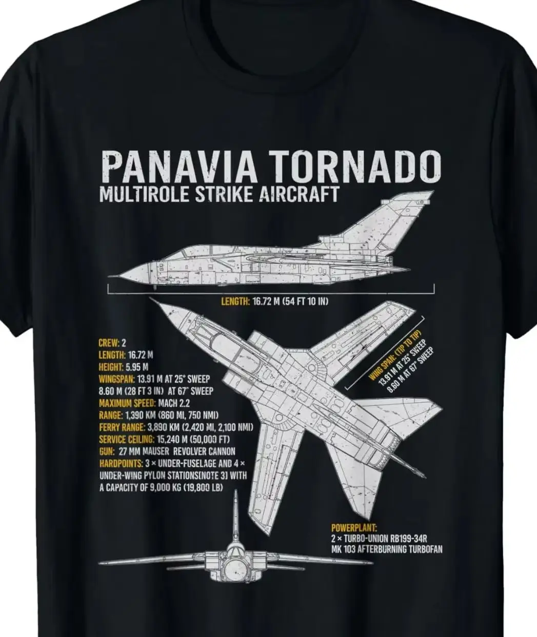 Tornado Aircraft Jet Fighter Airplane Blueprint Warplane T-Shirt Short Sleeve Casual Cotton O-Neck Summer Shirts