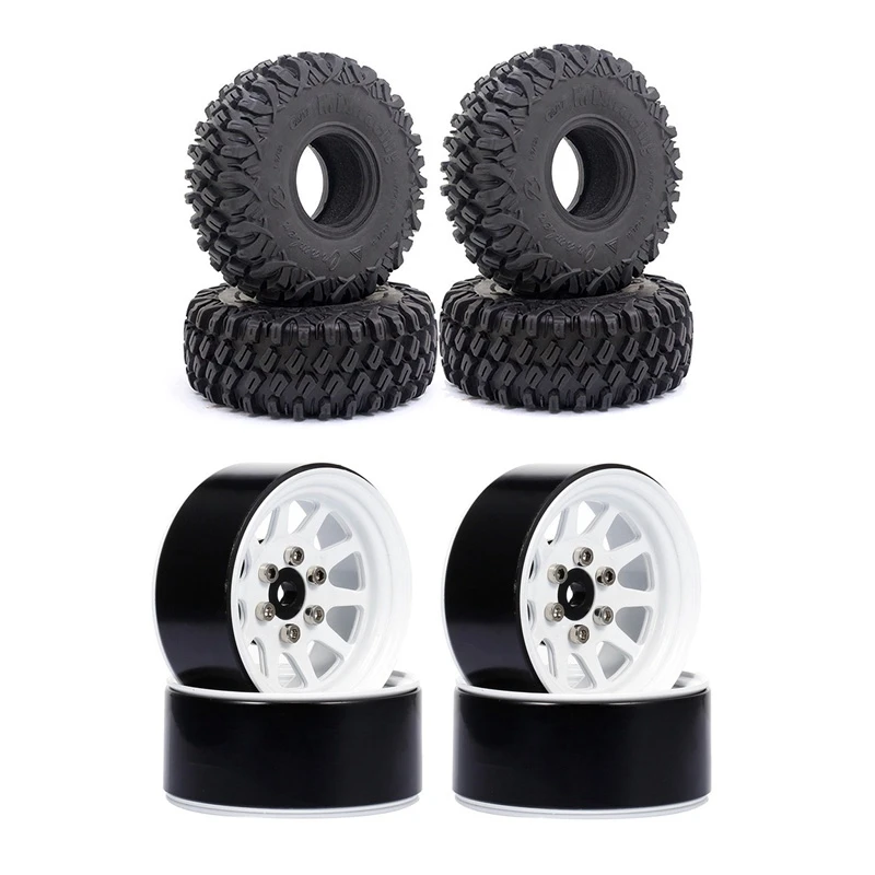 

1 комплект 1,9 колесные диски Beadlock для Axial SCX10 AXI03007 90046 Traxxas TRX4 и 4 шт. 120 мм 1,9 резиновые шины Колесные шины