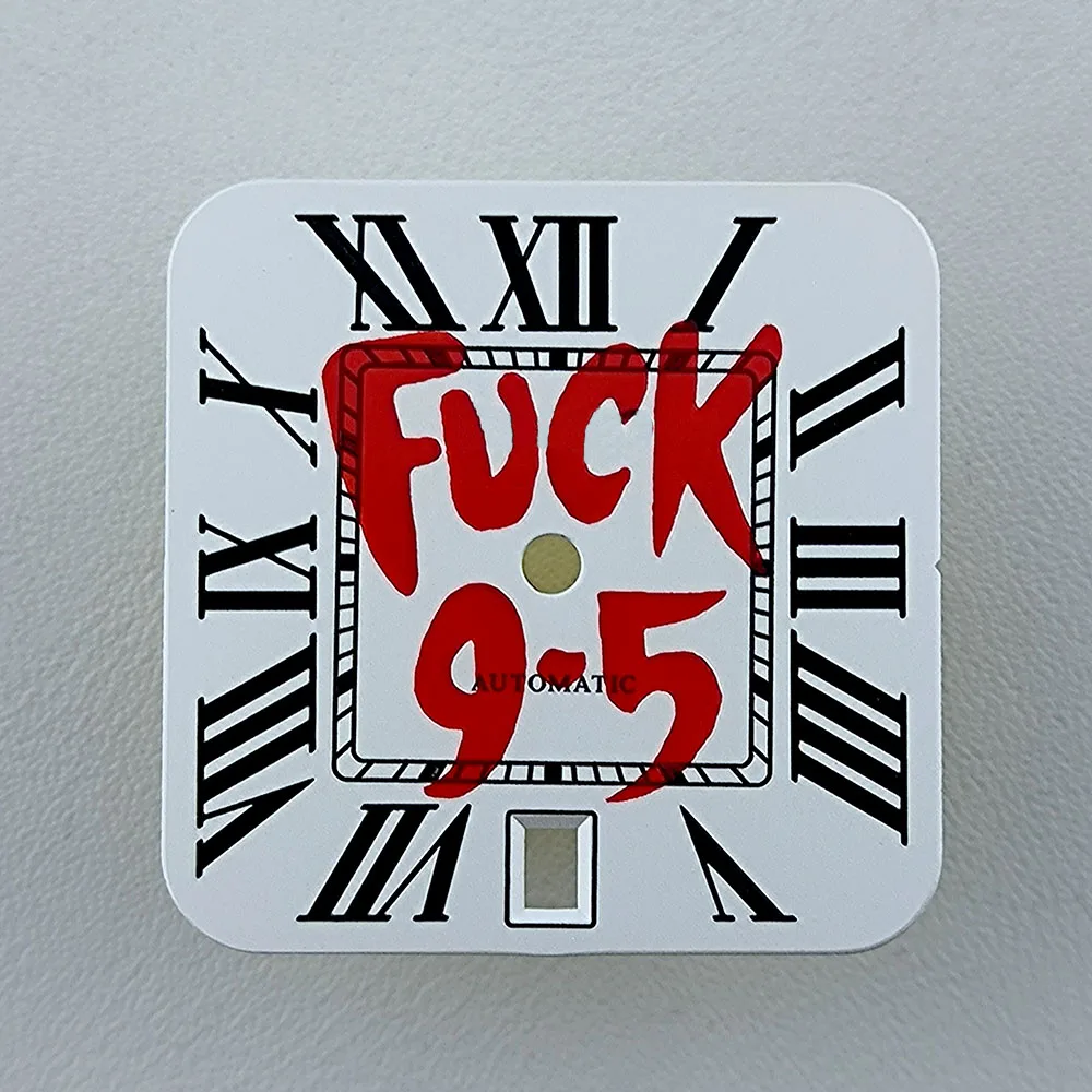 NH35 قرص مربع شعار مخصص الأرقام العربية ساعة رجالية الاتصال الهاتفي تناسب NH35 التاريخ في 6: 00 اكسسوارات ساعة الحركة