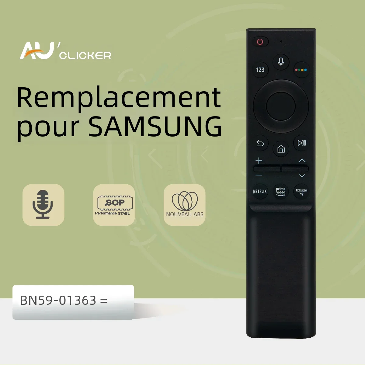 Télécommande vocale BN59-01363B pour Samsung Smart TV NEO série QLED/QLED, compatible avec QN43LS03AAFXZA QN55LS03AAFXZA