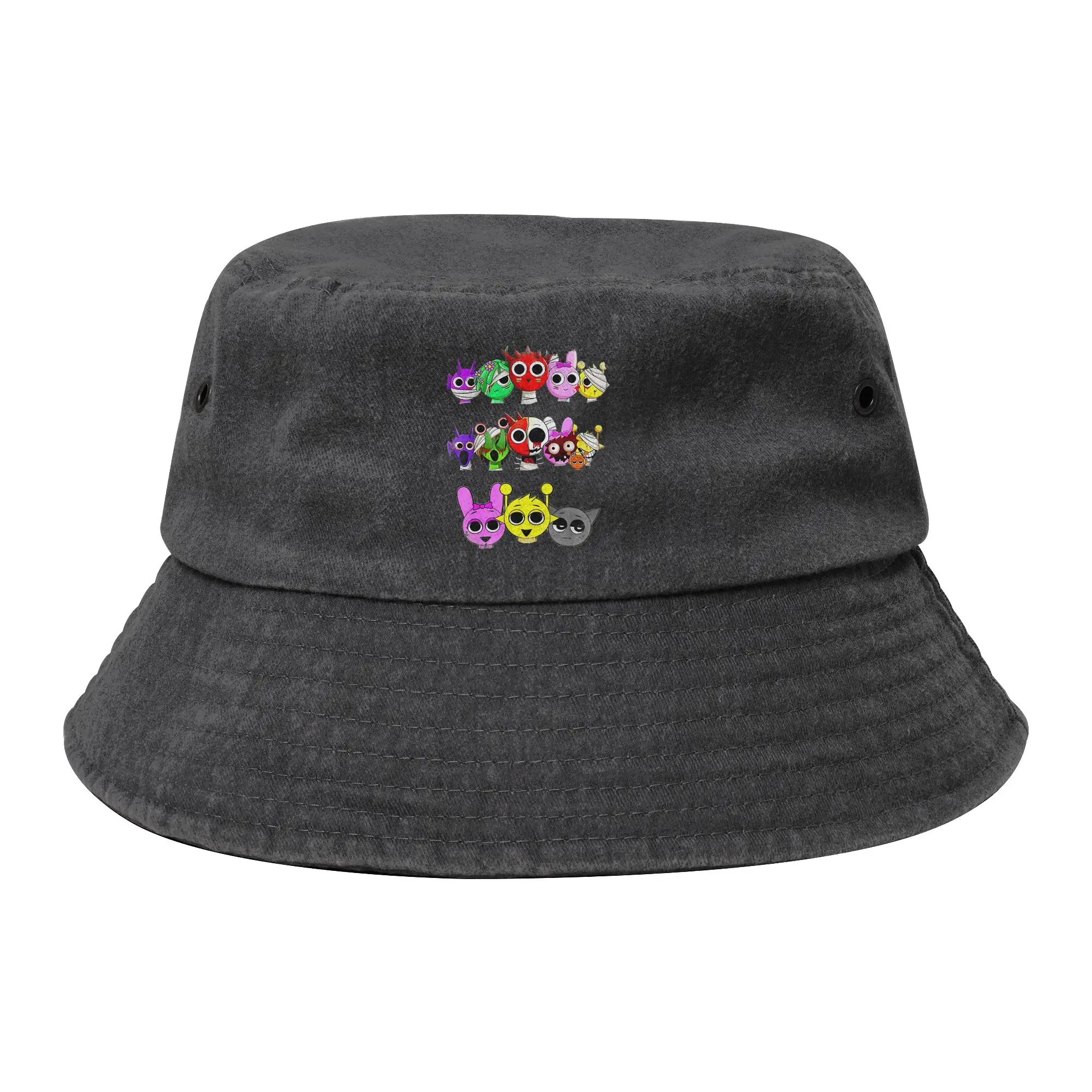 Unisex Distressed Washed Bucket Hats Sprunki Camping Fishing Hat  Bob Gift Idea