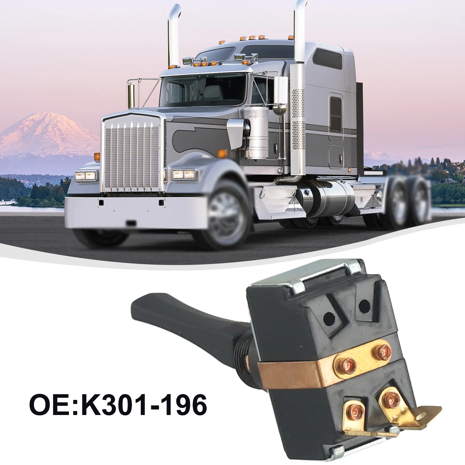 

For Kenworth Headlight For Toggle Switch with 2-Pin Configuration Matching OEM Reference Numbers D66053204 K301-196 8946K927