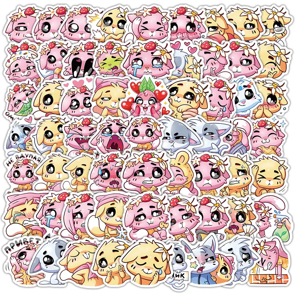 70PCS Kawaii Katze Aufkleber Niedlichen Cartoon Tier Aufkleber DIY Laptop Telefon Gitarre Fahrrad Skateboard Gepäck Graffiti Kind Spielzeug Dekoration