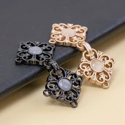 5Pcs Retro Metal Button Chinese Cheongsam Buckle Cape Cloak Clasp Sweater Cardigan Sewing Craft Scarf Clasp Connection Buckle