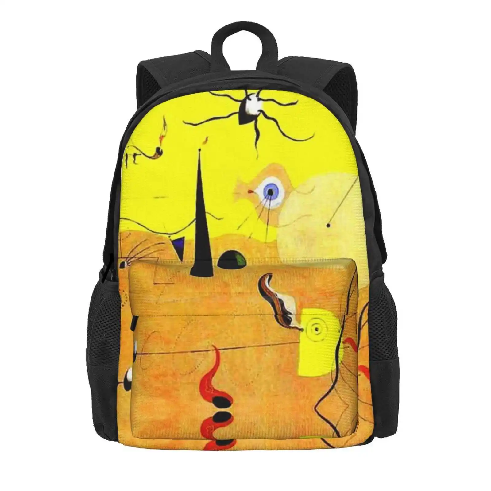 Joan Miro Catalan Landscape The Hunter Hot Sale Schoolbag Backpack Fashion Bags Joan Miro Abstract Primary Colors Miro Art Miro