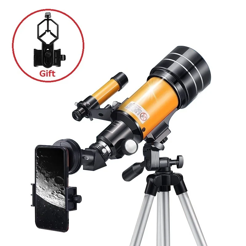 150X Professional Astronomical Telescope With Retractable Tripod 70MM Large Caliber Monocular For Beginner Space Observation