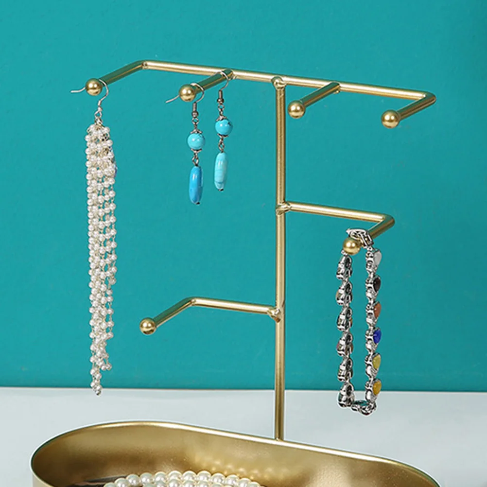 

Metal Storage Rack Shop Display Jewelry Dish Necklace Stand Perfume Multipurpose Holder Earring Station Clean