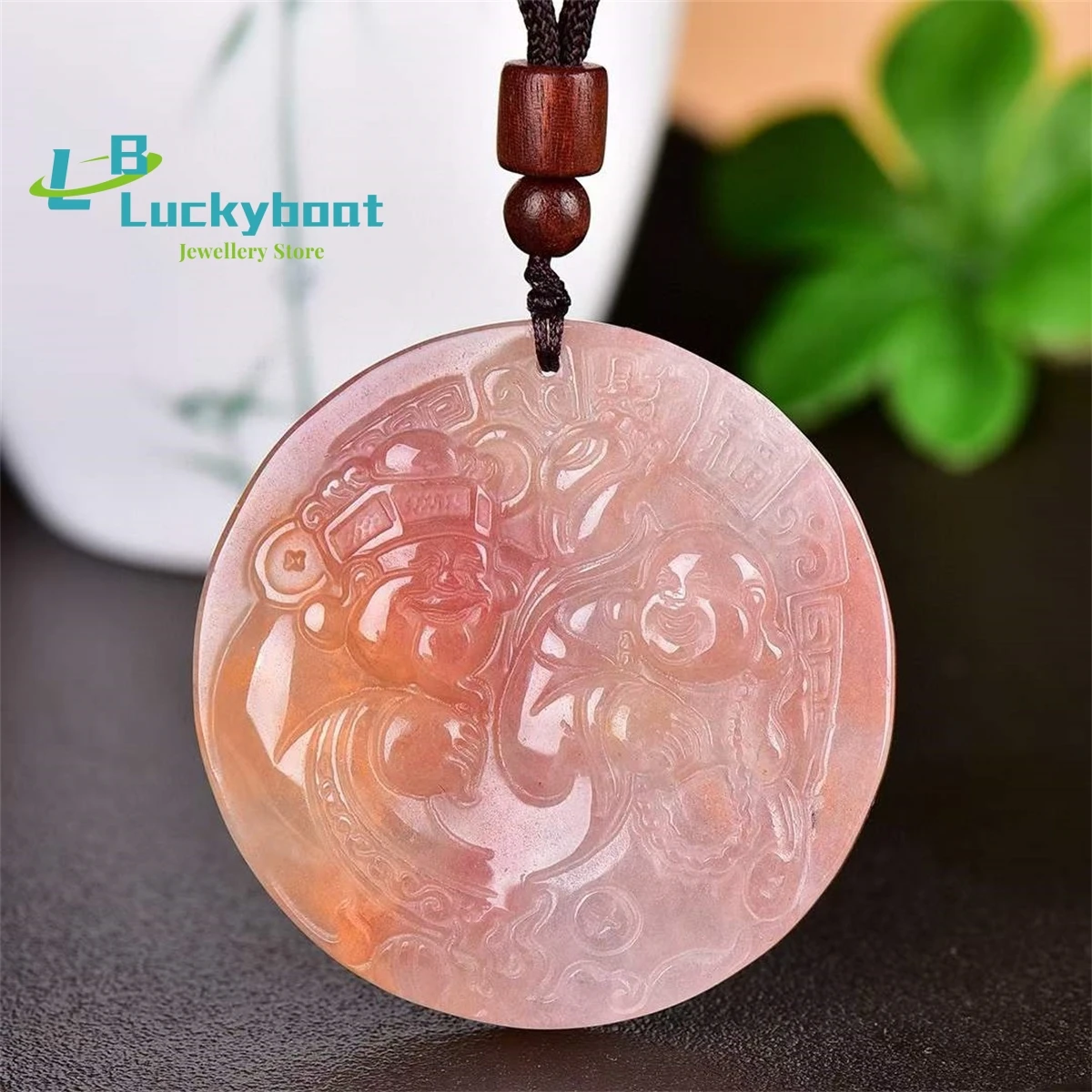 Natural Gold Silk Jade Talent Two Prosperous Pendant Simple and Generous Personality Exquisite and Versatile for Men and Women