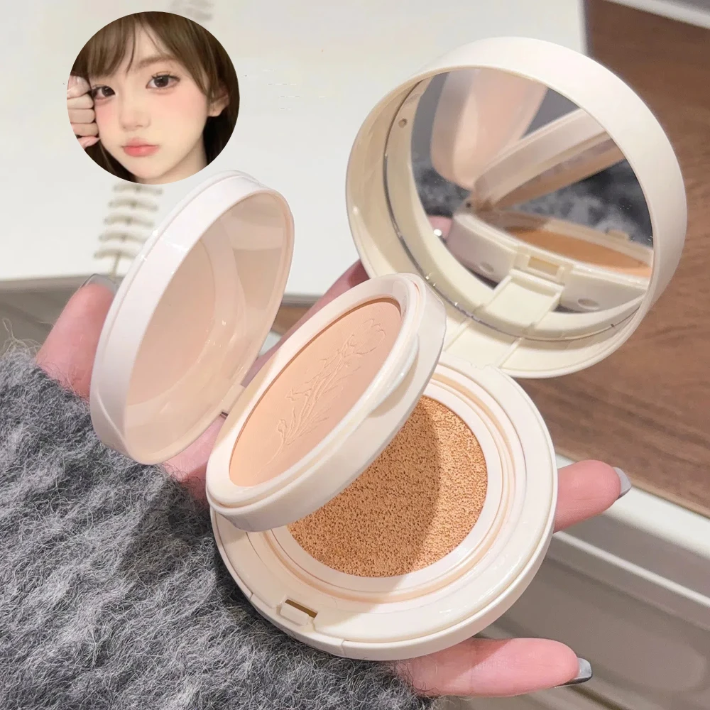Polvo prensado mate para cara, Control de aceite, cobertura completa Natural, Base hidratante blanqueadora, Base de maquillaje en crema, cosmético 2 en 1