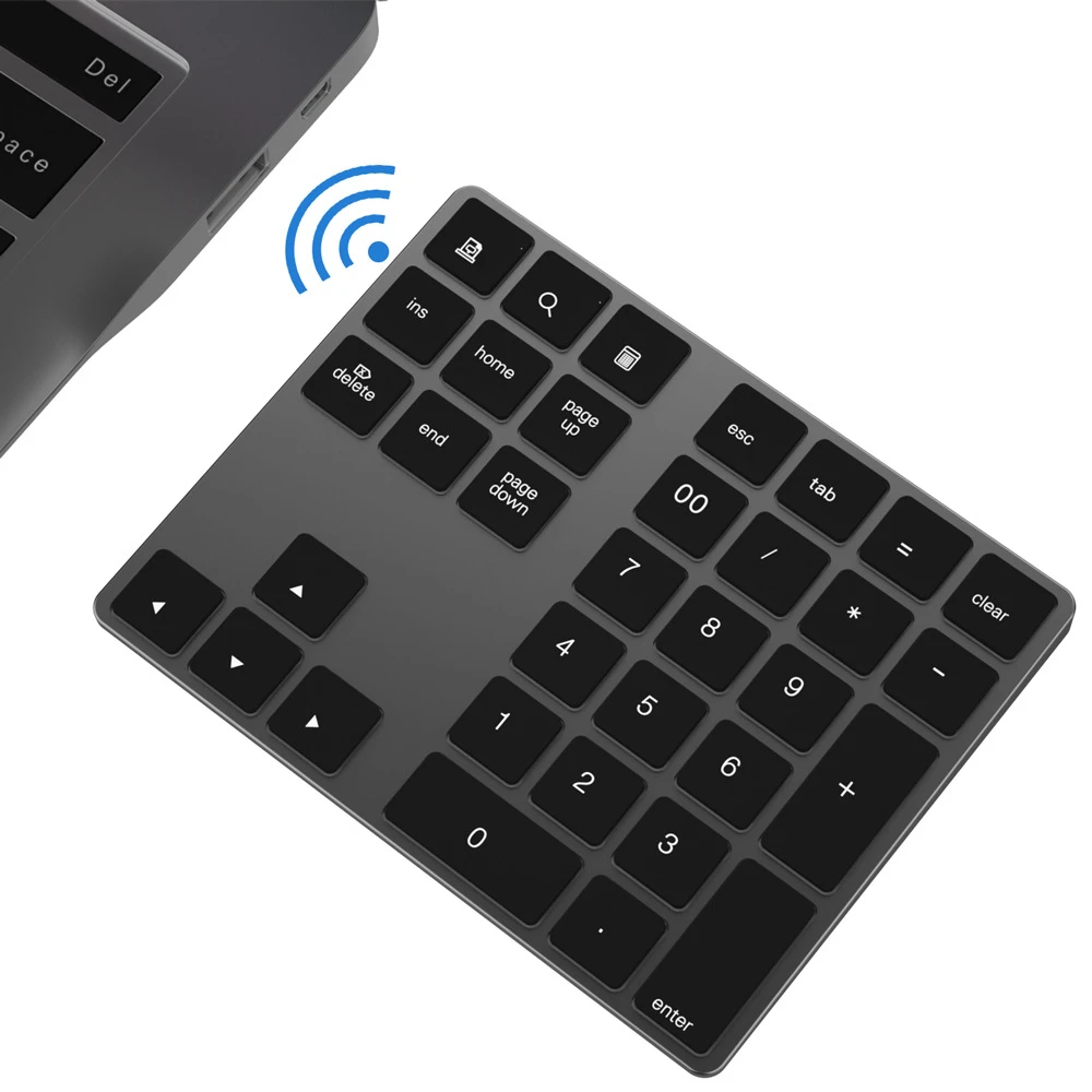 

Bluetooth-compatible 3.0 Wireless Numeric Keypad 34 Keys Digital Keyboard for Accounting Teller Windows IOS Mac OS Android PC