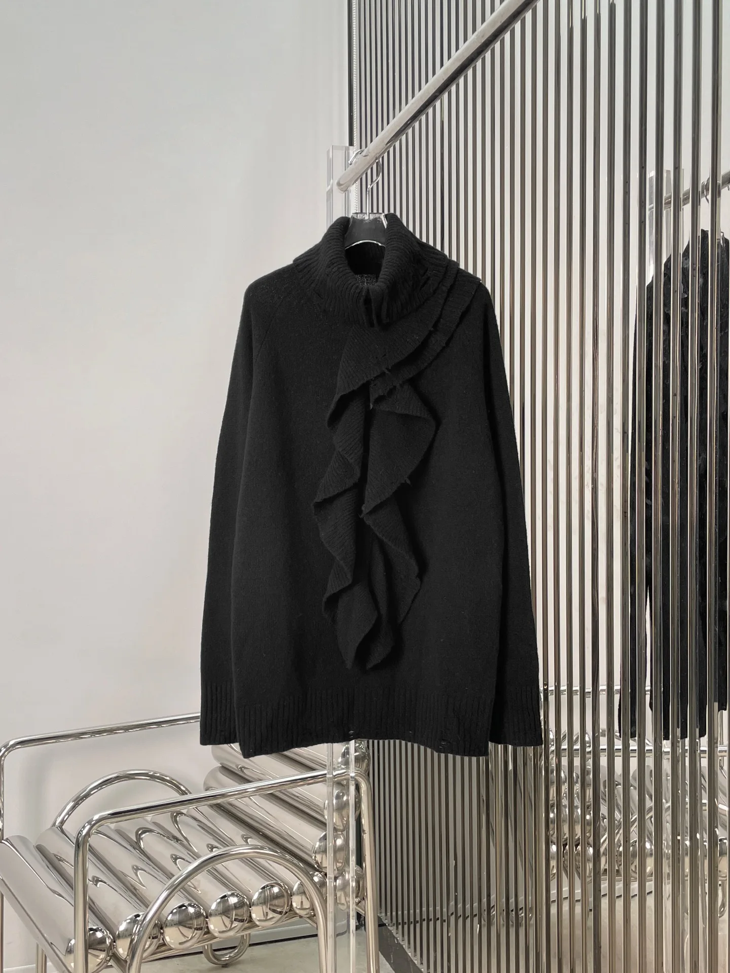 

Съемная кружевная отделка, высокий воротник, вязаное платье для женщин, свободное, стройнящее, модное, повседневное, с длинным рукавом, фасон H